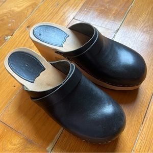 Swedish Hasbeens Heeled Clogs